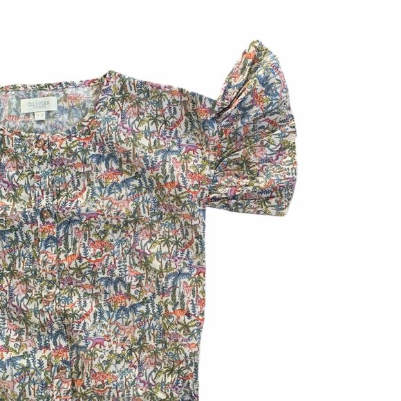 Olivier London Rad Dino Print Ruffled Sleeved Romper 11-12 - Picture 2 of 6